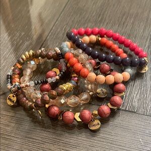 Ermish 6 Stretch Multicolor Beaded Bracelet Stack